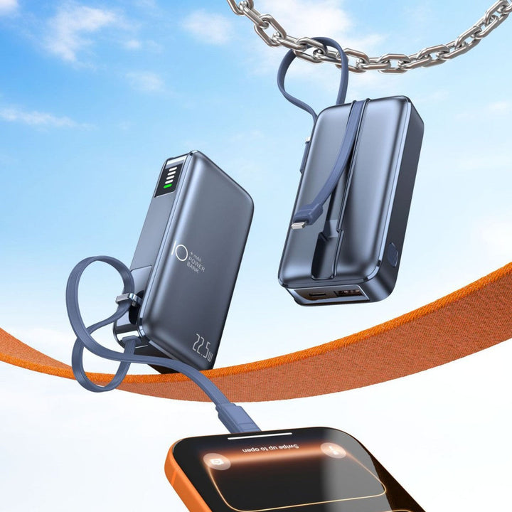 Portable power bank with fast USB-C charging function and integrated LED display Kalsten