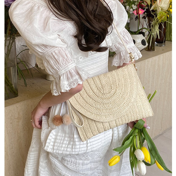 Handcrafted Shoulder Bag Made of Woven Material Kalsten