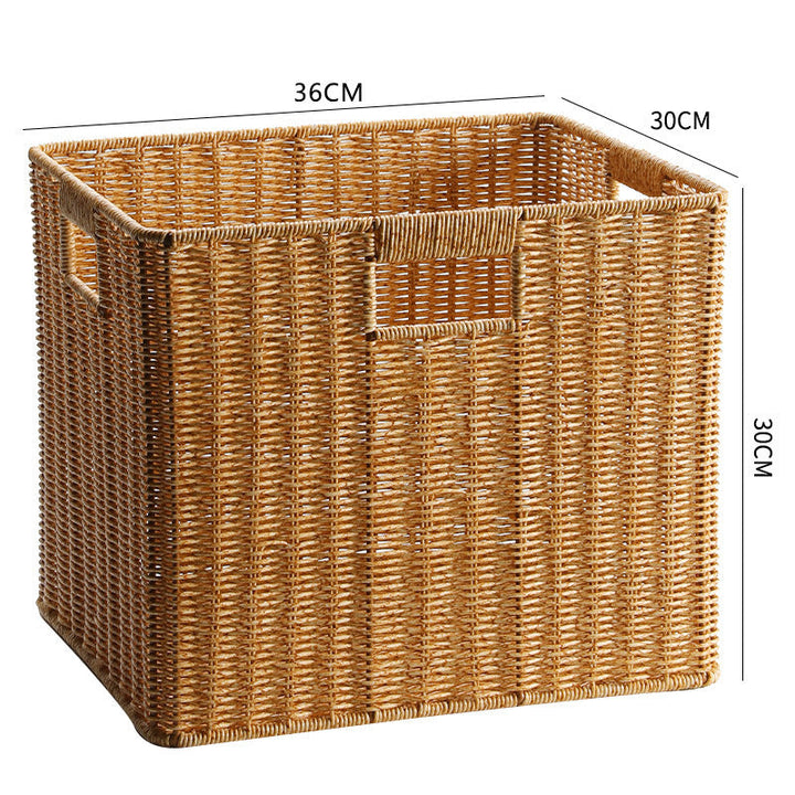 Handcrafted Rectangular Wicker Storage Bin Kalsten