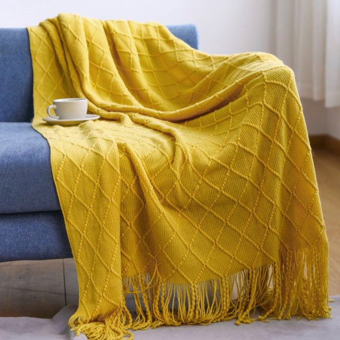 Women’s knitted blanket with textured wave pattern Kalsten