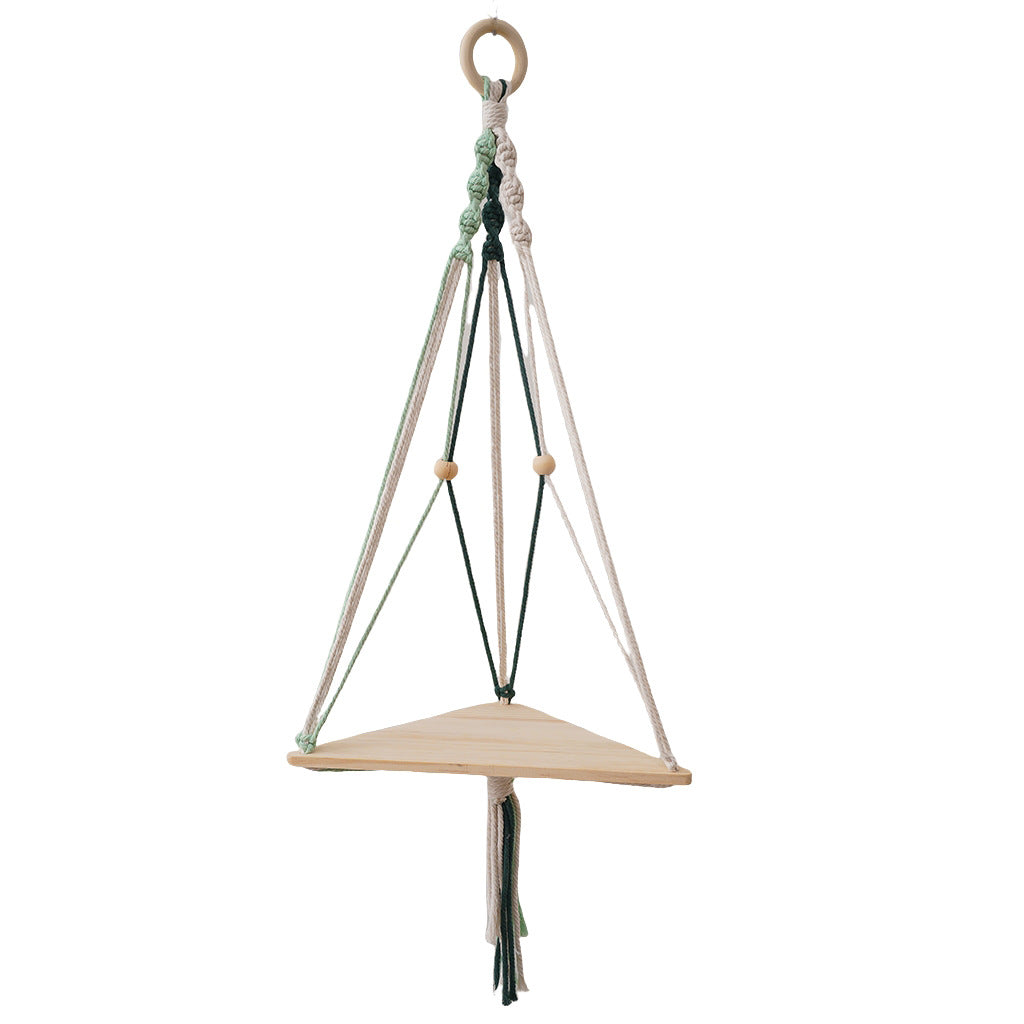 Triangular Macrame Hanging Shelf Acalora