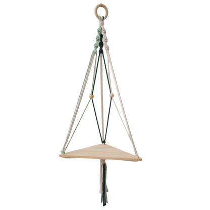 Triangular Macrame Hanging Shelf Acalora