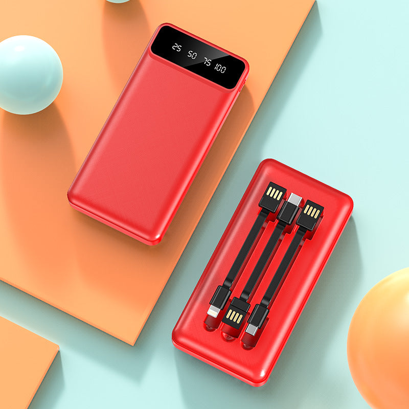 Portable power bank with integrated multi-cable and digital charging display Kalsten