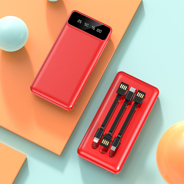 Portable power bank with integrated multi-cable and digital charging display Kalsten
