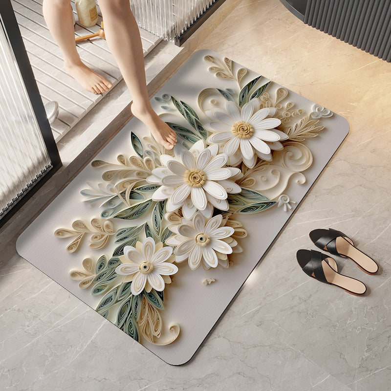 Artistic Floral Design Bath Mat Kalsten