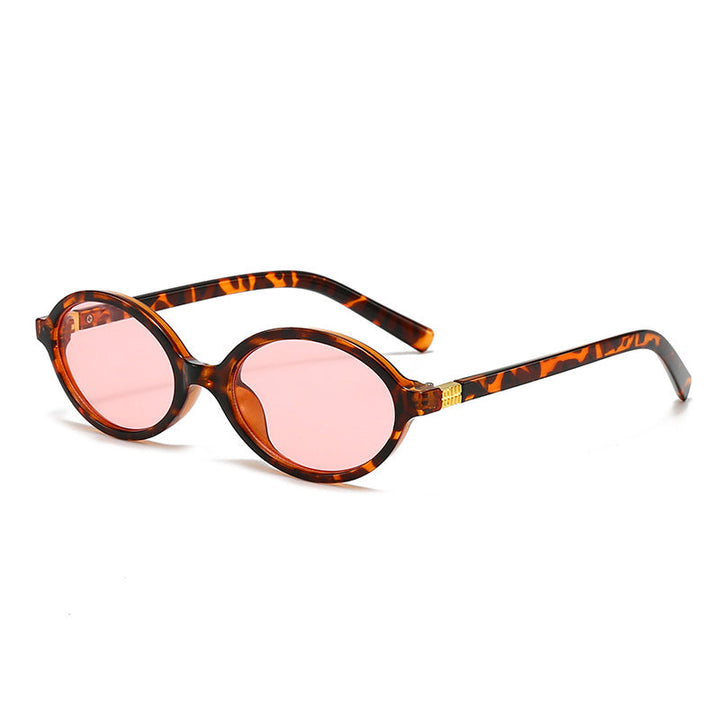 Women's fashionable oval glasses with golden accents Kalsten