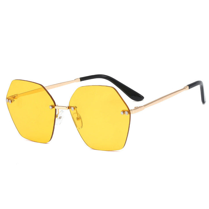 Women's hexagonal sunglasses with elegant metal frame Kalsten