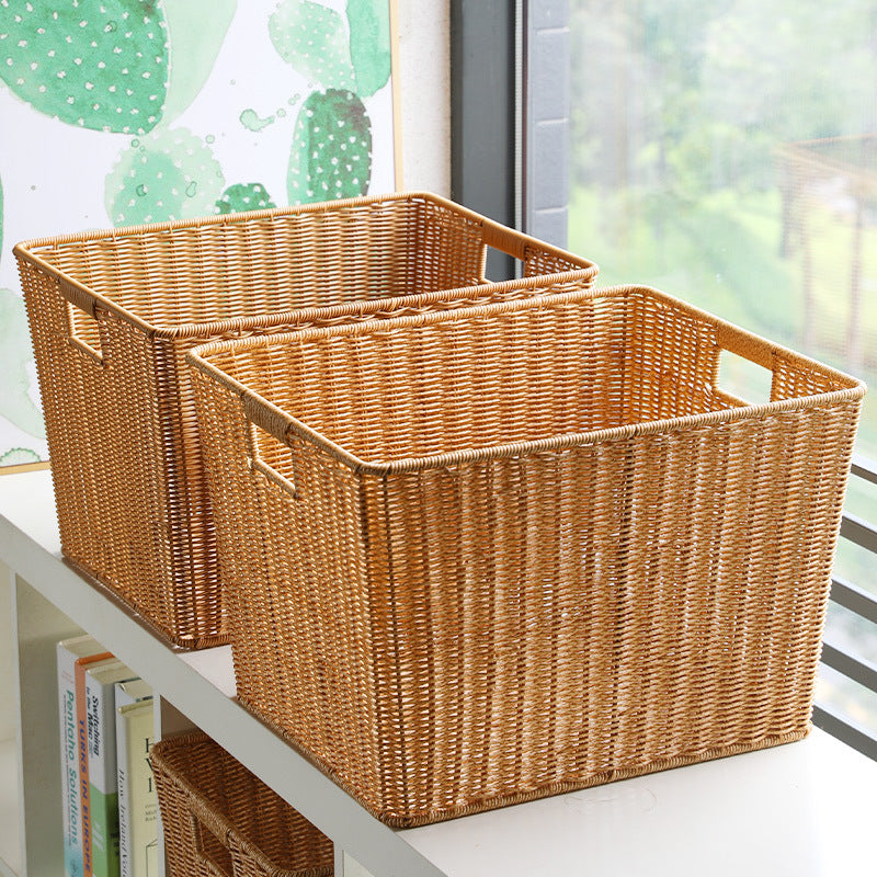 Rectangular Woven Storage Bin with Ergonomic Handles Kalsten