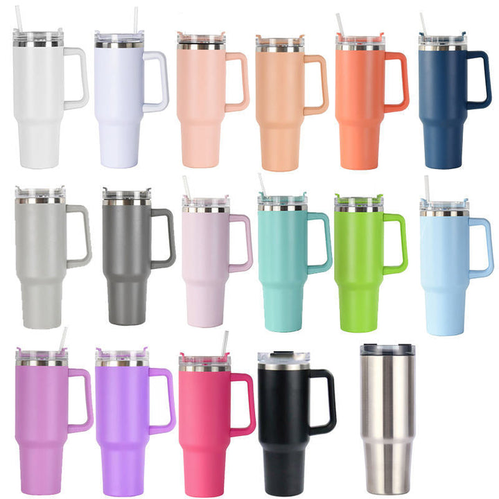 Women High-Quality Thermo Mug with Practical Carrying Handle and Integrated Straw Kalsten