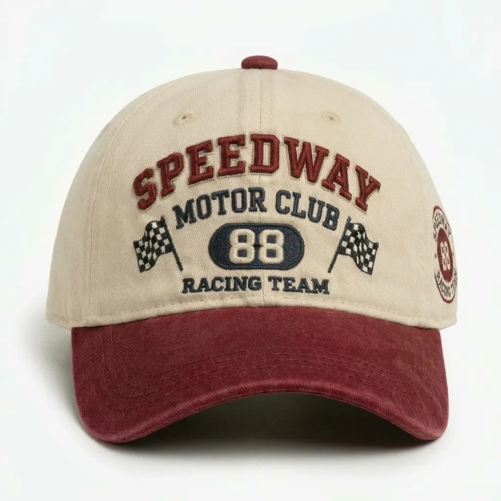Women sporty cap with racing motif Brehn