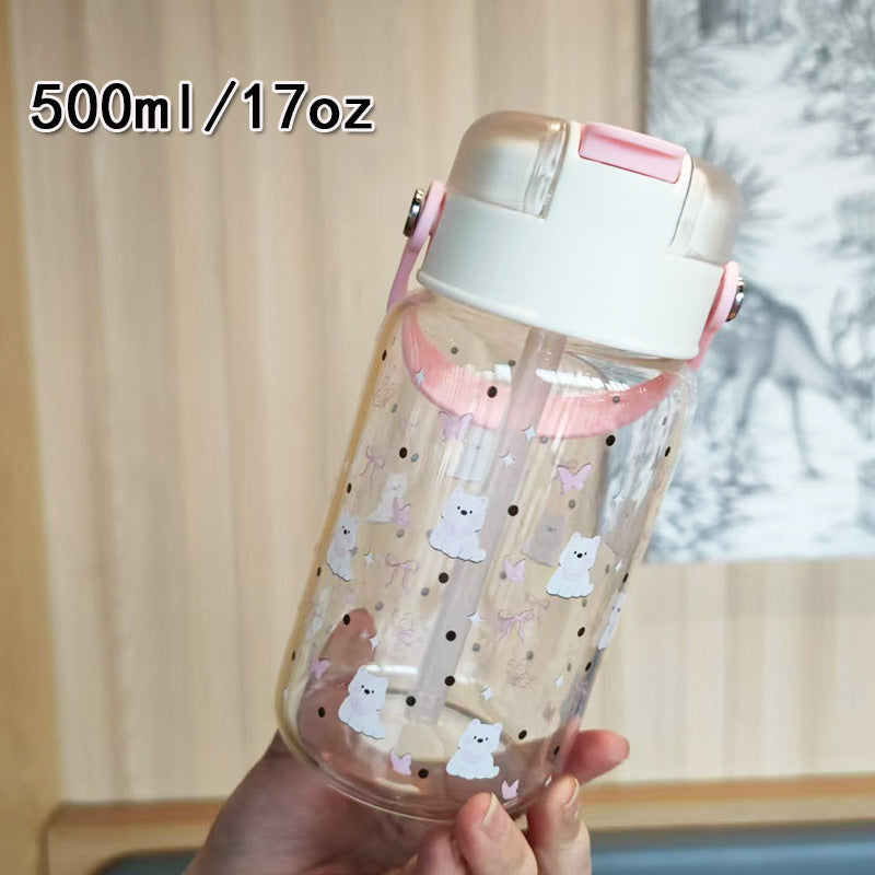 Ladies creative water bottle with integrated silicone carrying loop Kalsten