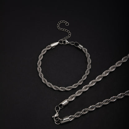 Stylish Braided Chain Jewelry Set Acalora