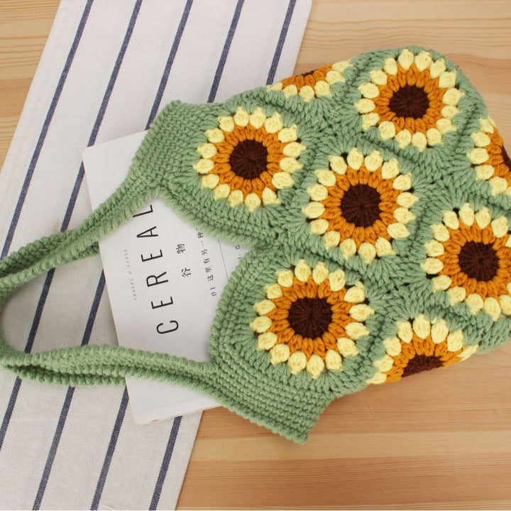 Creative crochet handbag with unique sunflower pattern Kalsten