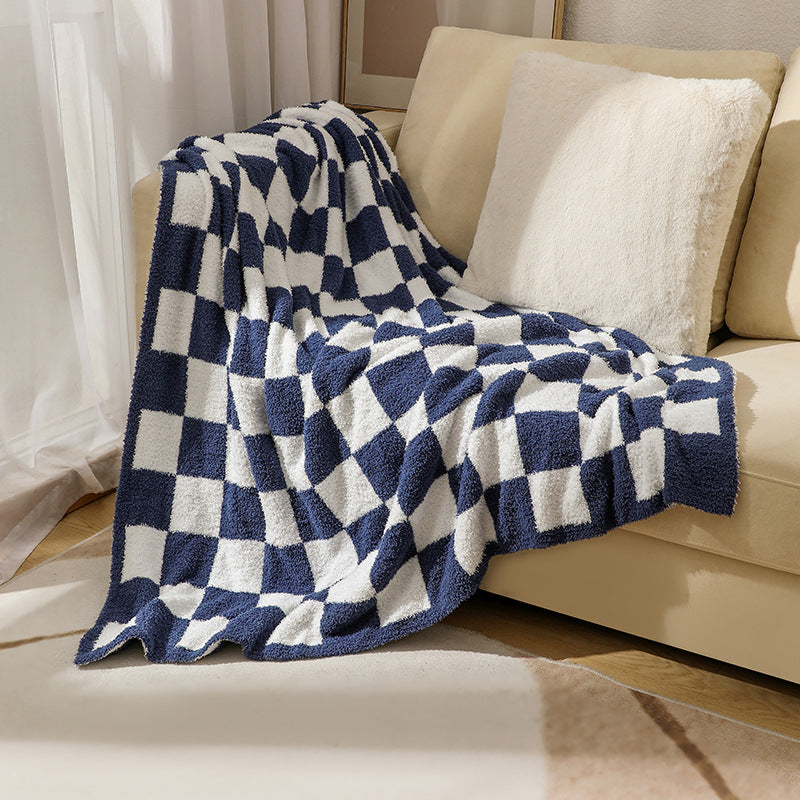 Unisex Cozy Checkerboard Fleece Blanket