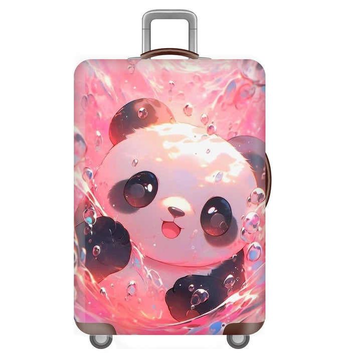 Unisex non-elastic suitcase cover for hard shell trolley with cute panda design, stretch protective cover with handle and wheel openings Kalsten