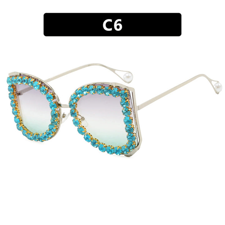 Women's extravagant cat-eye sunglasses with sparkling rhinestone frame Kalsten