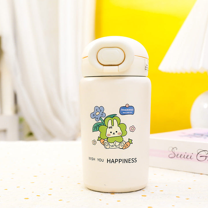 Ladies Insulated Water Bottle with Practical Push-Button Lid and Animal Motif Kalsten