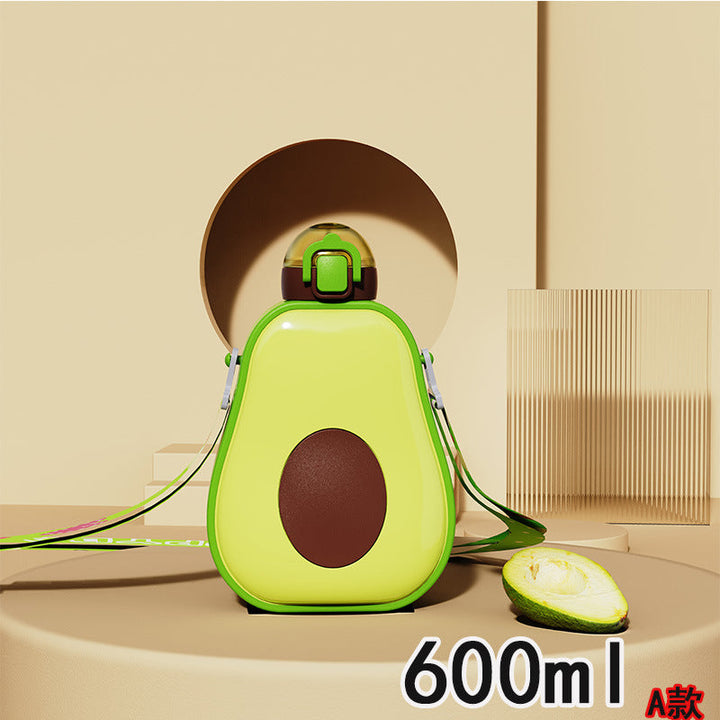Women's Avocado Water Bottle with Leak-proof Lid and Integrated Carry Strap Kalsten