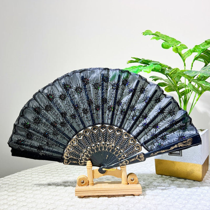 Women's folding fan with artistic decorations Kalsten