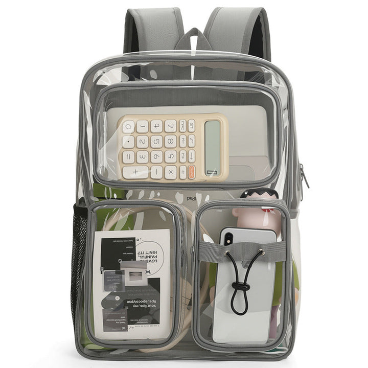 Transparent school backpack with multiple compartments Kalsten