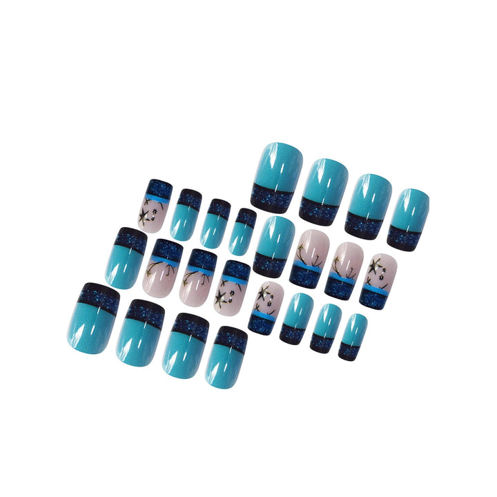 Decorative Glittery Star-Accented Press-On Nail Set Kalsten