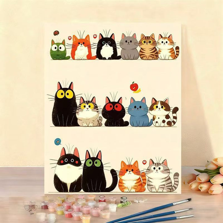 Cat-Themed Paint by Numbers Canvas Art Kit Kalsten