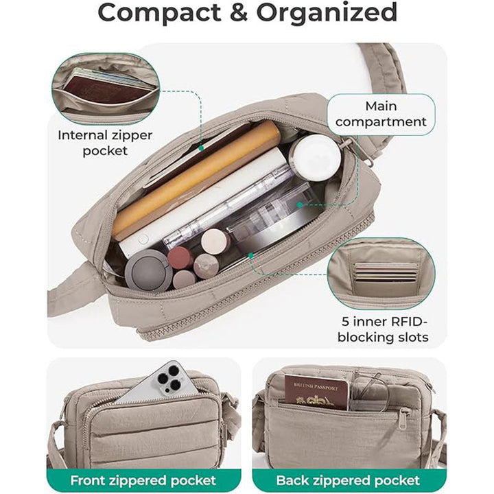 Fashionable crossbody bag with multiple compartments Kalsten