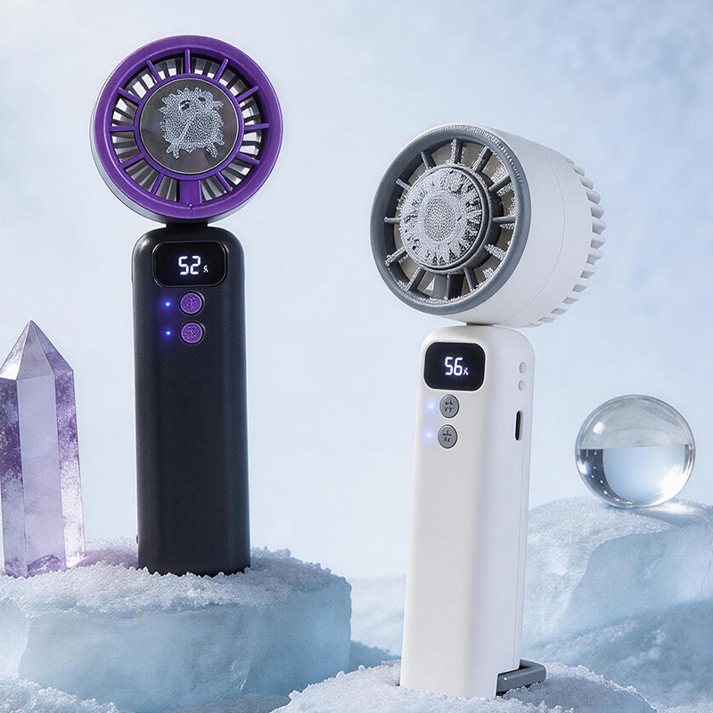 Women's Portable USB Hand Fan with Digital Control Display Kalsten