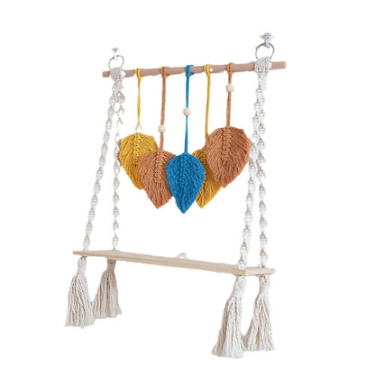 Macrame Leaf Wall Hanging Shelf Acalora