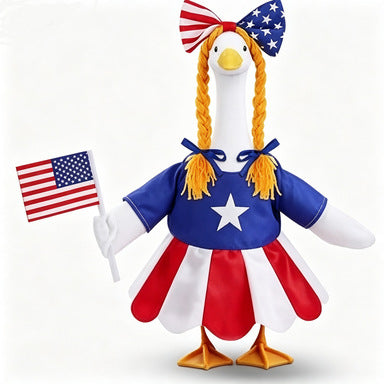 Unisex decorative fabric gander with patriotic costume and removable top hat Kalsten
