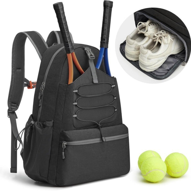 Sporty tennis backpack with separate shoe compartment and comprehensive pocket features Kalsten