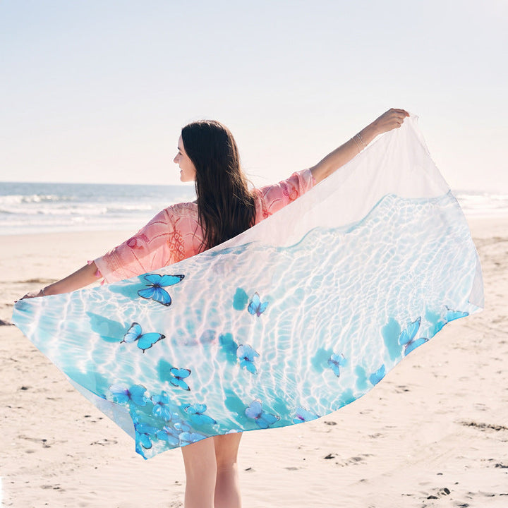 Light beach towel with creative jellyfish motif Kalsten