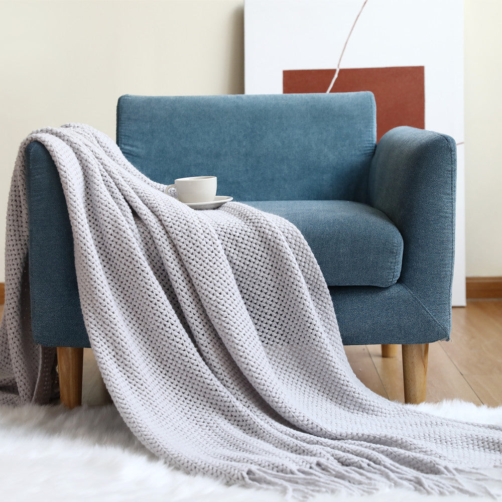 Women cozy knit blanket with decorative pattern Kalsten