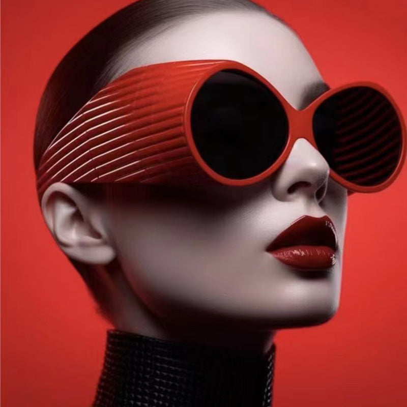 Women's extravagant sunglasses with curved frame Kalsten