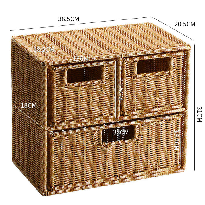 Multi-Drawer Wicker Storage Organizer Kalsten