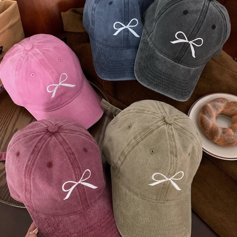 Women's Embroidered Bow Detail Adjustable Baseball Cap Kalsten