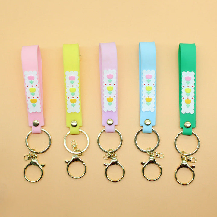 Unisex keychain made of durable silicone with playful design Kalsten