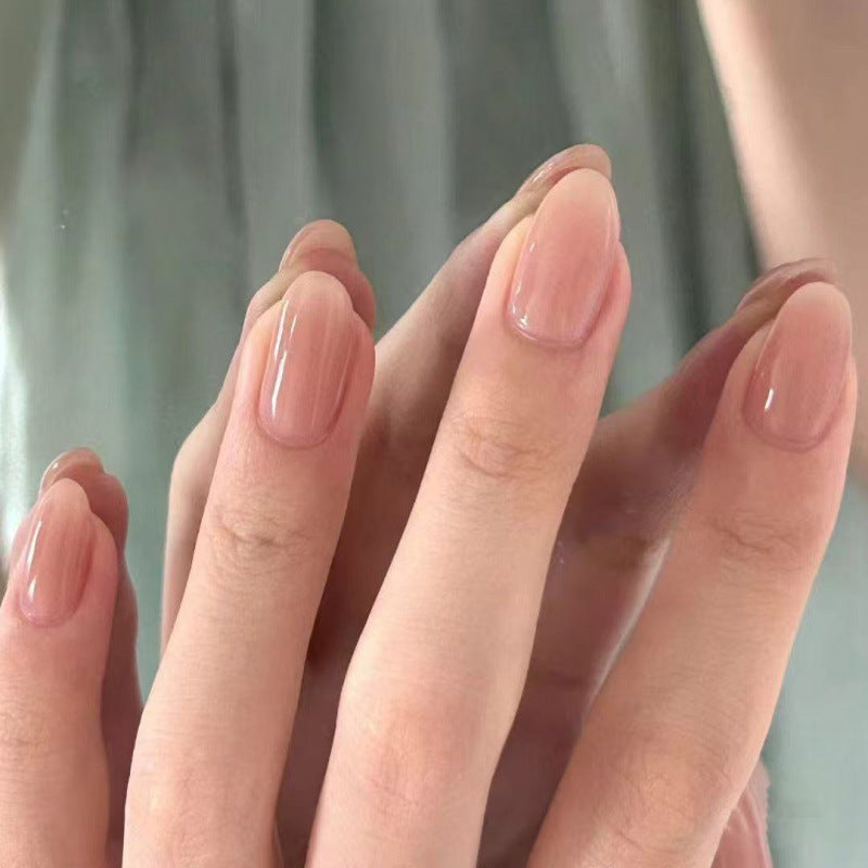 Natural Glossy Almond-Shaped Press-On Nail Tips Kalsten