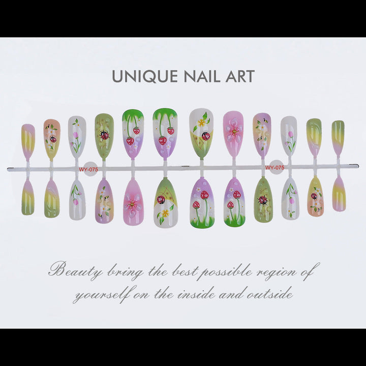 Artistic Floral-Themed Press-On Nails Kalsten
