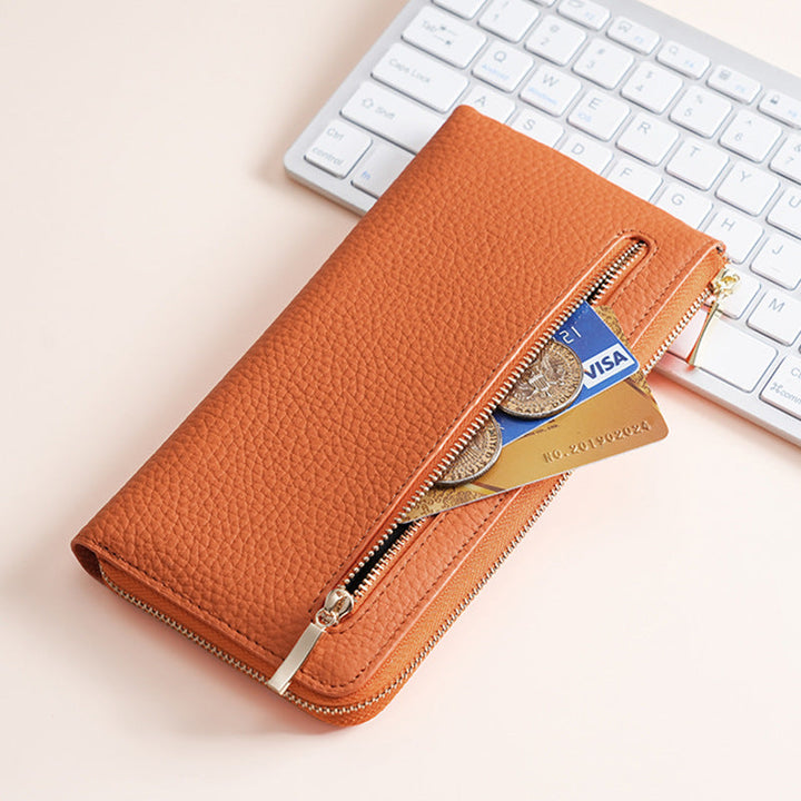Premium Leather Zip Around Wallet