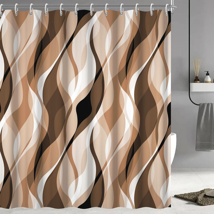 Abstract Wave Pattern Shower Curtain Kalsten