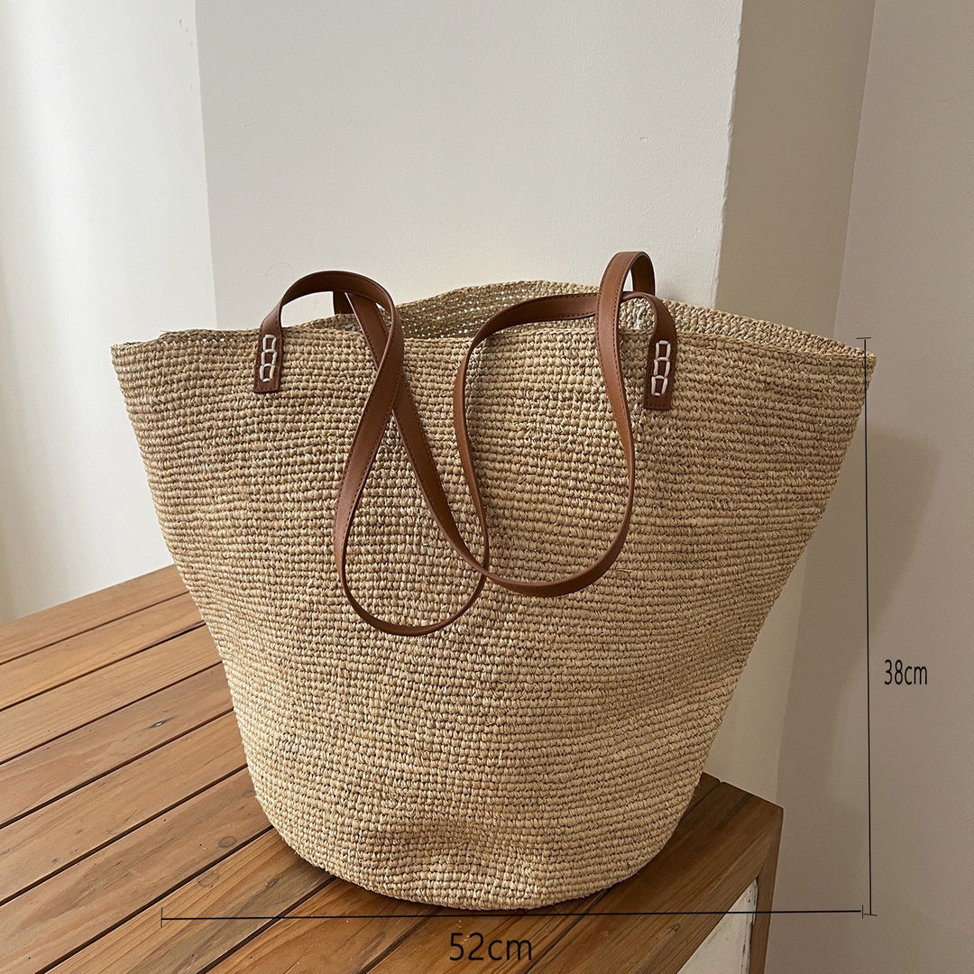 Handmade basket bag with braided handle Kalsten