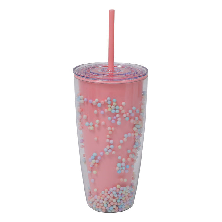 Unisex Drinking Cup with stylish filling material and flexible straw Kalsten