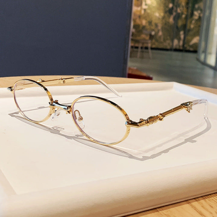 Women's fashionable glasses with elegant metal frame and lightly tinted lenses Kalsten