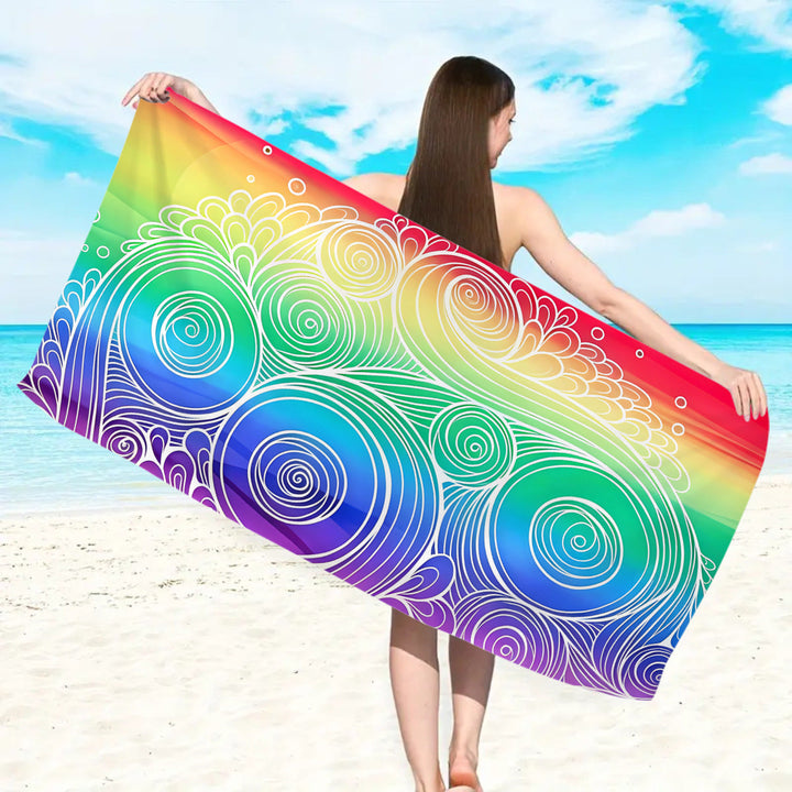 Beach towel with floral watercolor design Kalsten