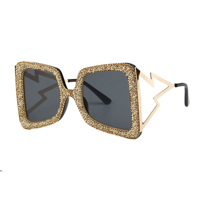 Women's oversized sunglasses with glittering crystal frame Kalsten