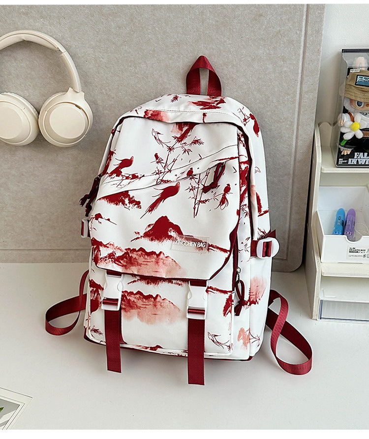 Artistic Landscape Print School Backpack