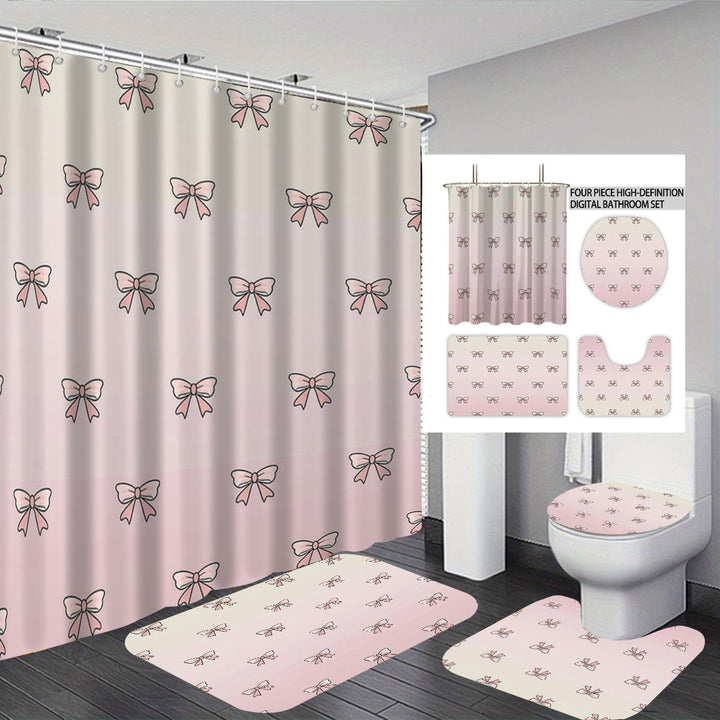 Digital Bow Pattern Bathroom Décor Set Kalsten
