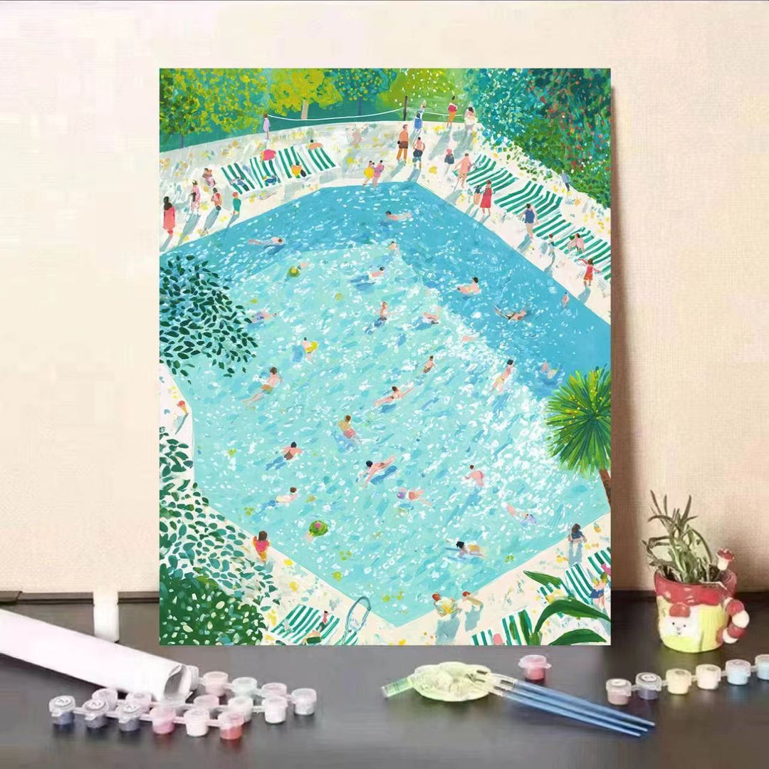 Creative Poolside Scene Paint by Numbers Kit Kalsten