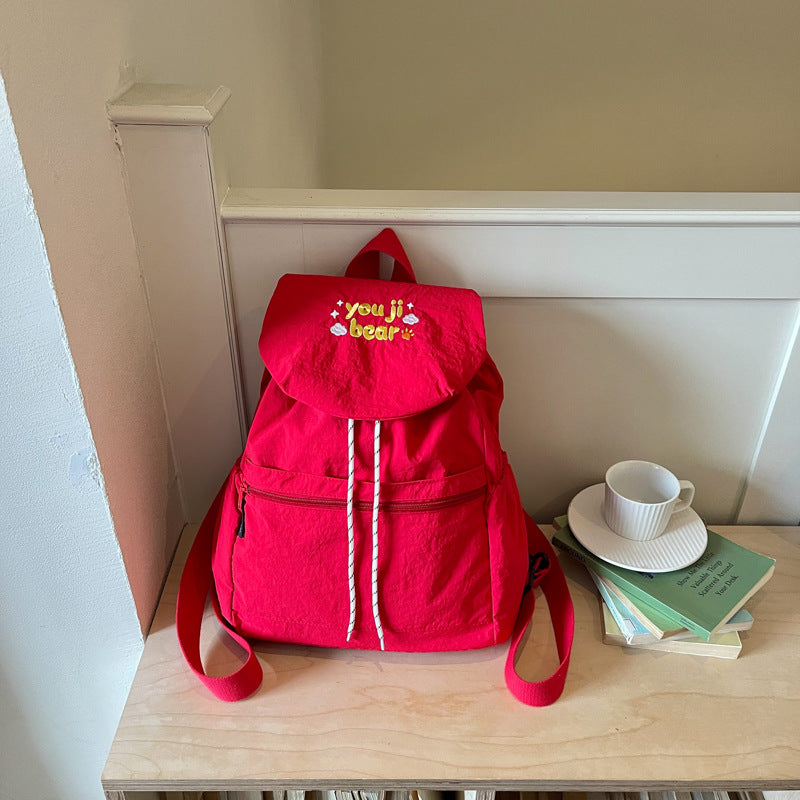 Embroidered Character School Backpack